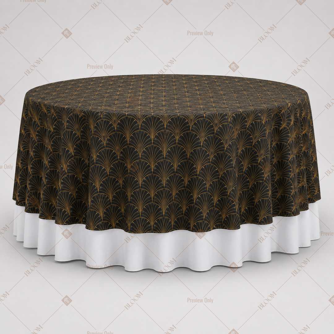 Black Gold Royal Pattern Table Overlay Pack of 6