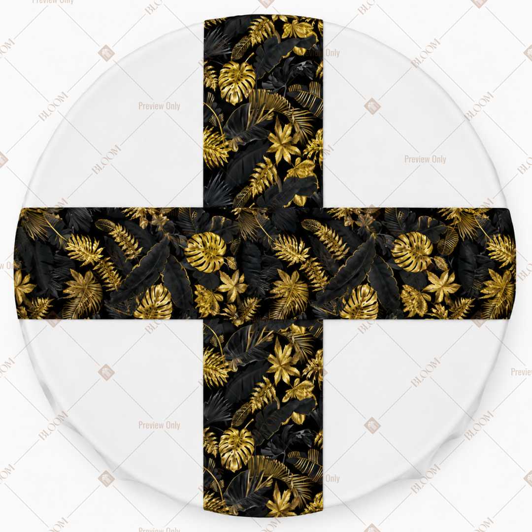 Black Gold Botanical Table Runner Pack Of 12