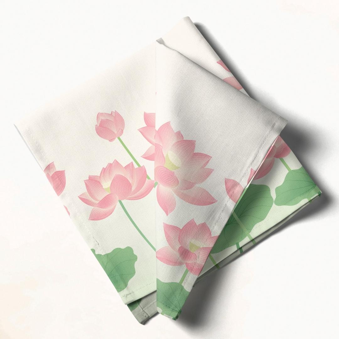 Soft Pink Lotus Garden: Napkins 18" X 18" - Pack Of 20