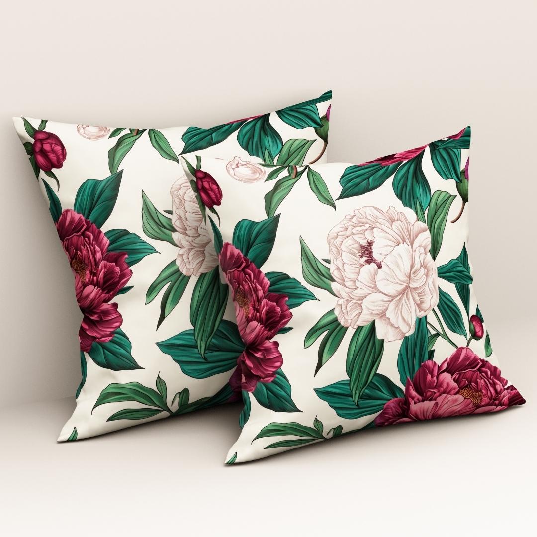 Ivory Peony Garden: Cushion Cover - Pack of 12