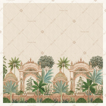 Mughal Palace Landscape Square Backdrop