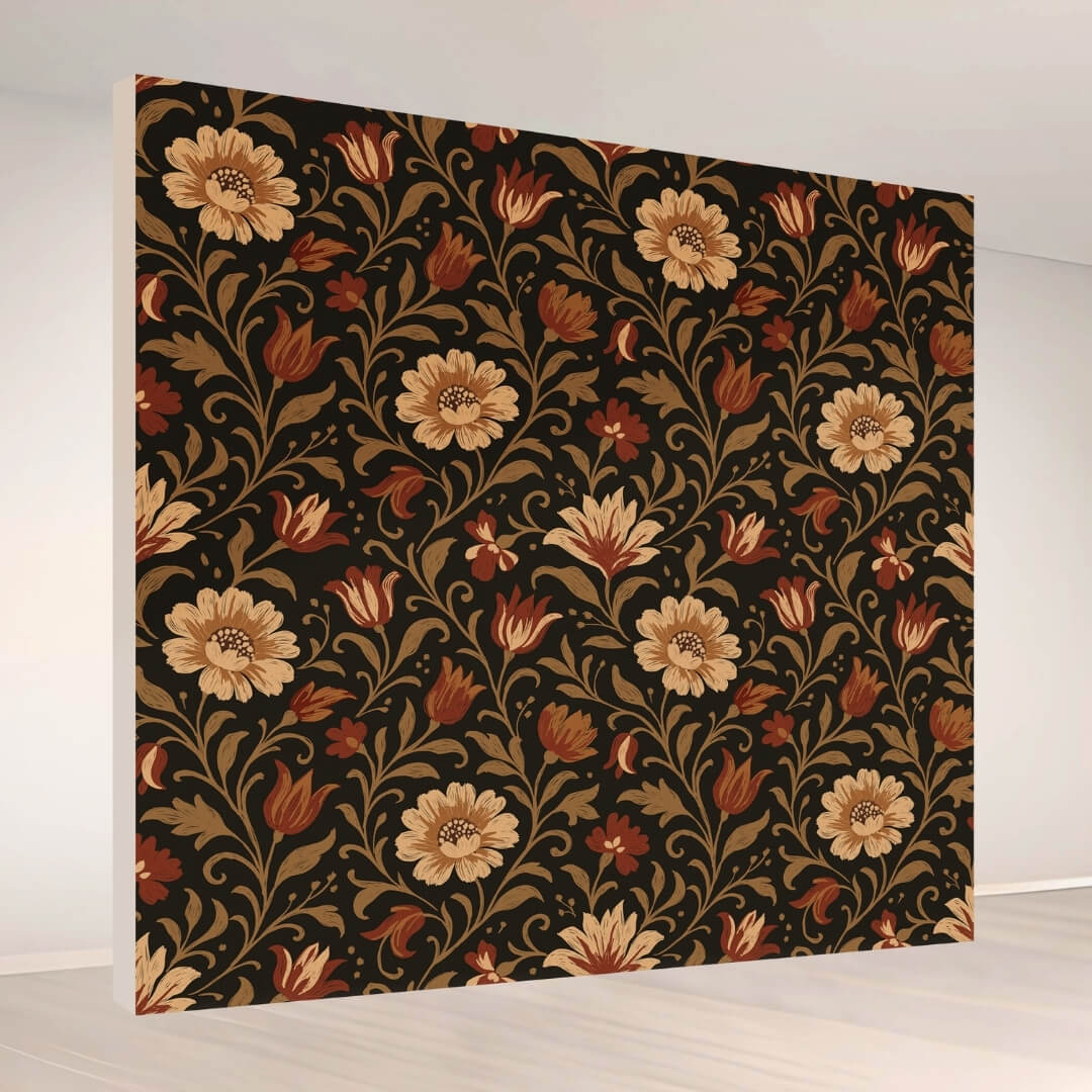 Golden Blossom Elegance: Backdrop - square