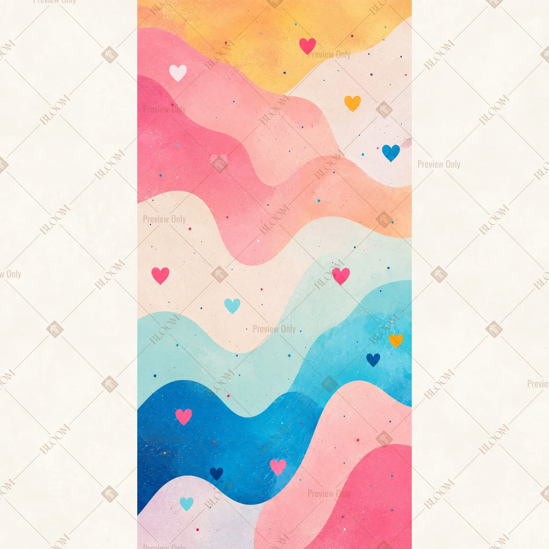 Pastel Wave Birthday Vertical Backdrop