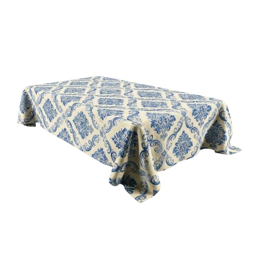 Classic Blue Royale Damask Rectangle Table Cover - Pack Of 6