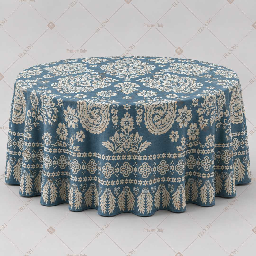Blue Ornamental Medallion Table Cover Pack Of 6