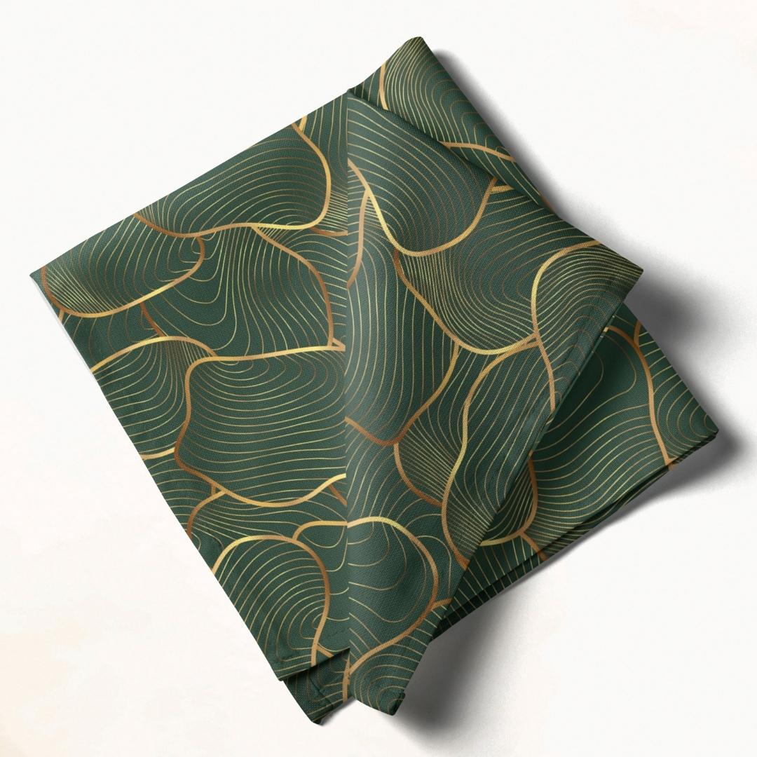 Abstract Green Waves: Napkins 18" X 18" - Pack Of 20