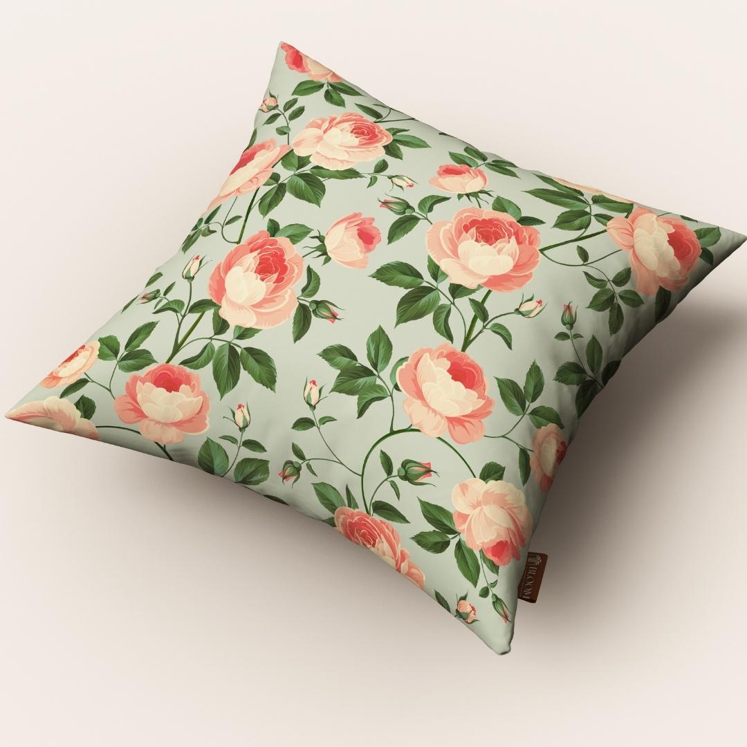 Mint Rose Bloom: Cushion Cover - Pack of 12