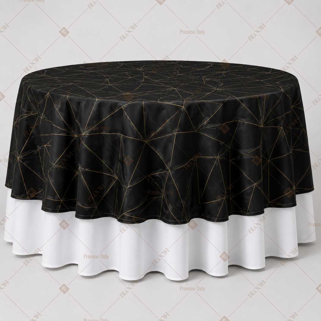 Black Gold Diamond Luxe Table Overlay Pack of 6