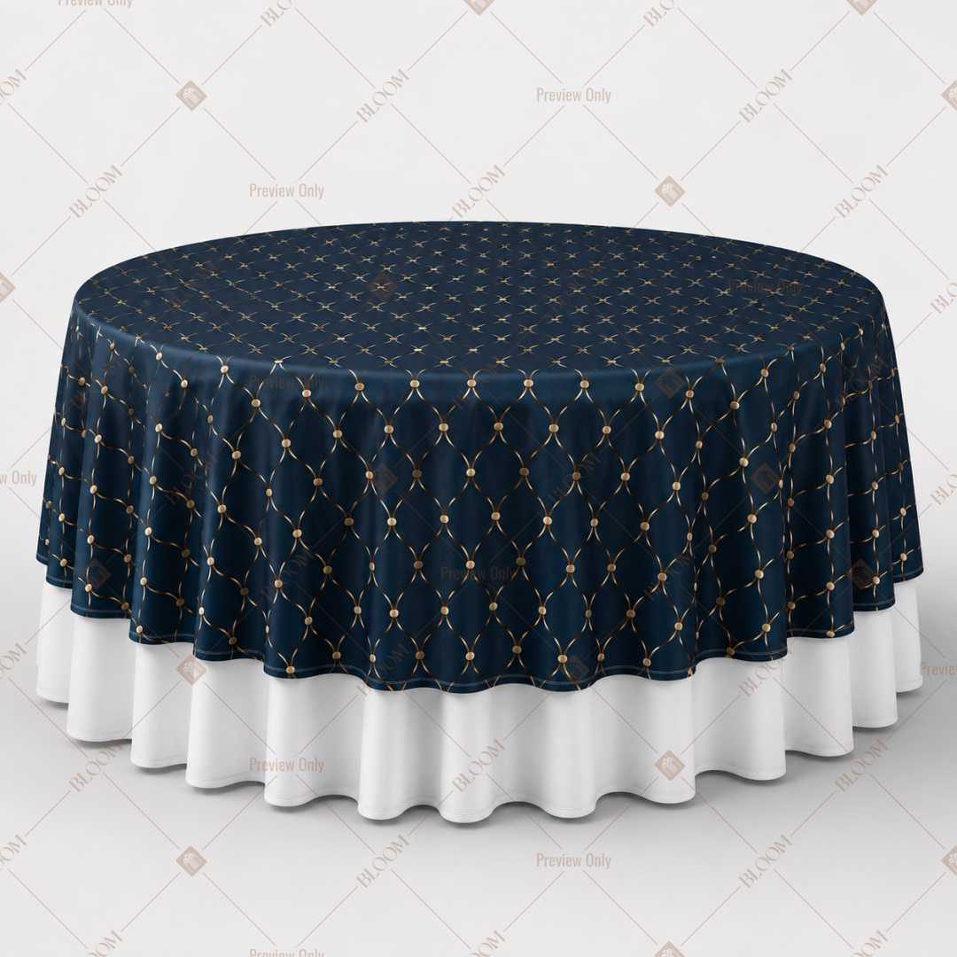 Navy Gold Celestial Table Overlay Pack of 6
