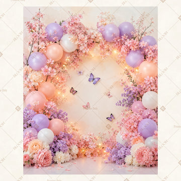 Pastel Balloon Celebration Portrait Rectangle Backdrop