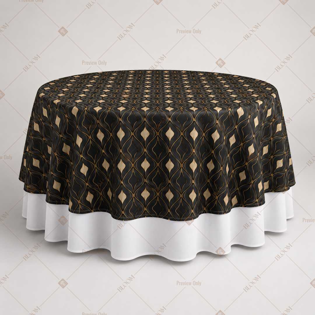 Black Gold Royal Trellis Table Overlay Pack of 6