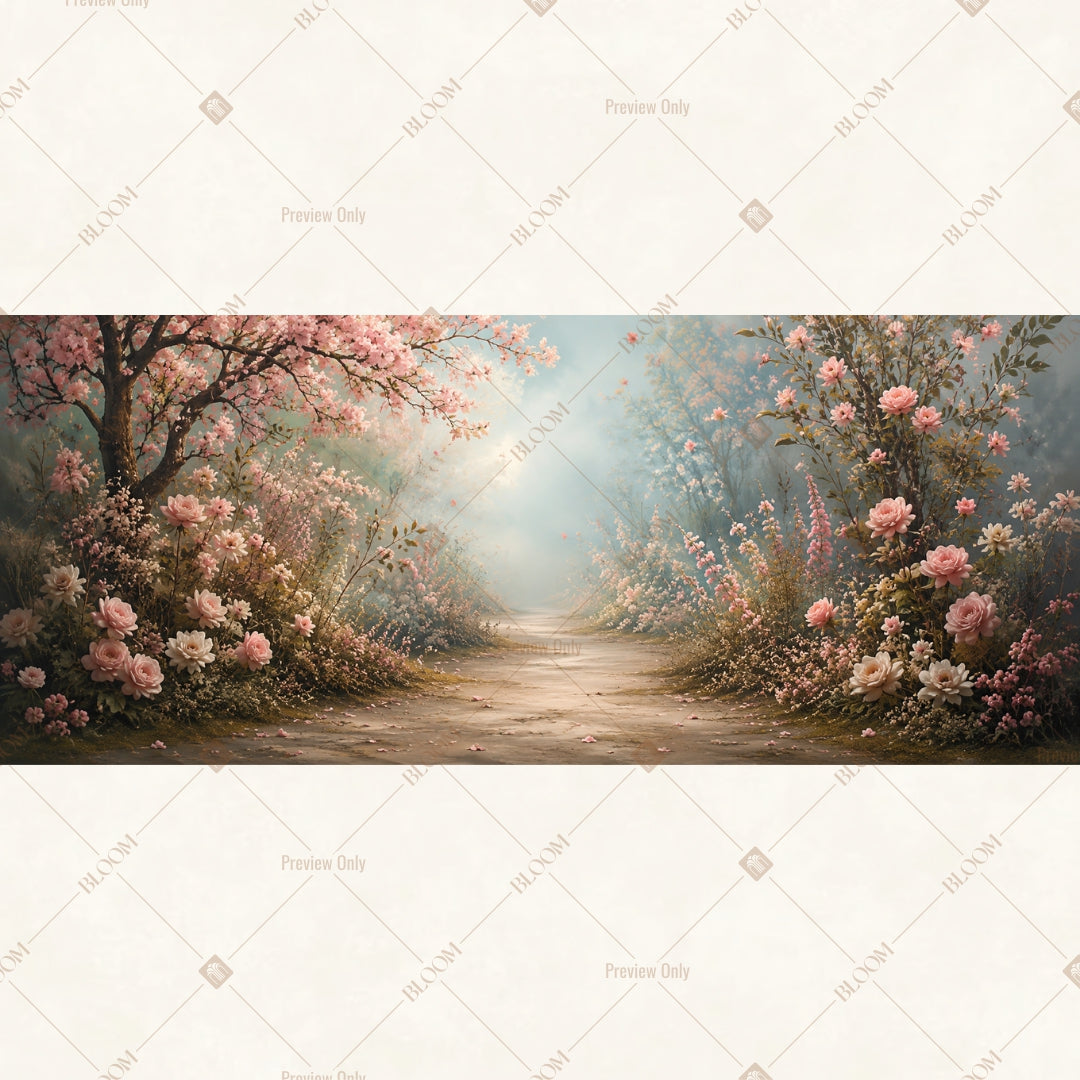 Enchanted Blossom Path Wide Backdrop