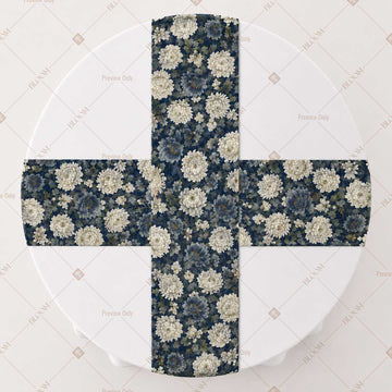 Navy Floral Damask Table Runner Pack Of 12