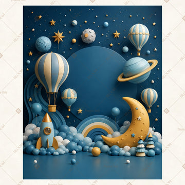 Moon Balloon Dreamland Portrait Rectangle Backdrop