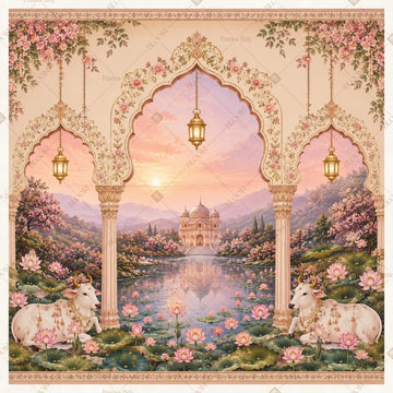 Royal Palace Floral Entrance Square Backdrop
