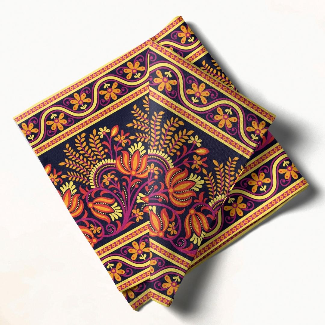 Colorful Folk Art: Napkins 18" X 18" - Pack Of 20