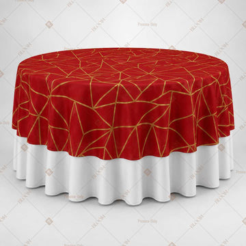 Red Gold Geometric Table Overlay Pack of 6
