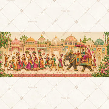 Royal Indian Wedding Procession Wide Backdrop