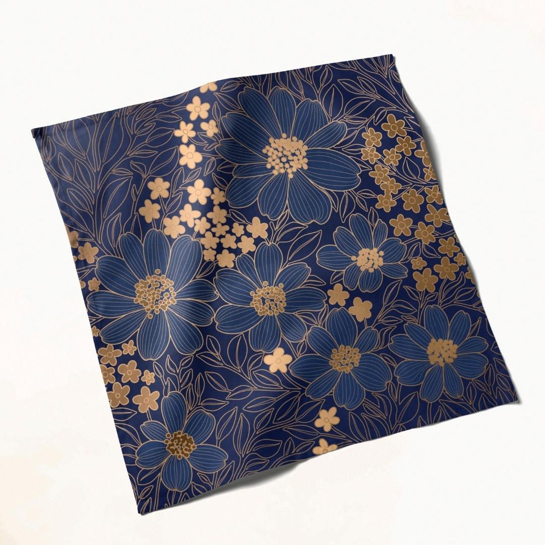 Navy Blue Daisy: Napkins 18" X 18" - Pack Of 20