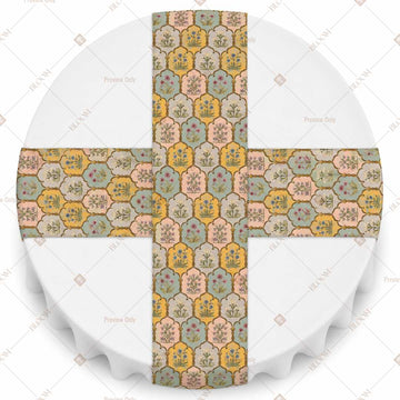 Mustard Floral Medallion Table Runner Pack Of 12