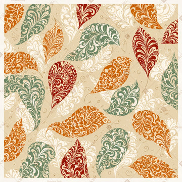 Autumn Botanical Pattern Square Backdrop