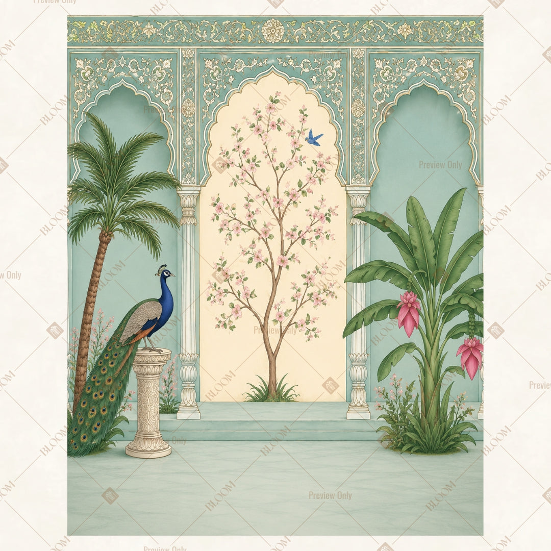 Luxury Botanical Palace Arch Portrait Rectangle Backdrop