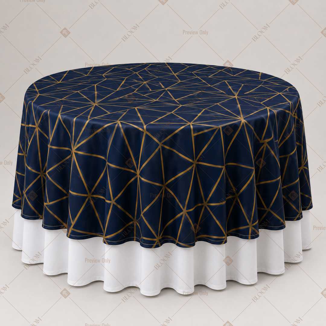 Navy Gold Art Deco Table Overlay Pack of 6