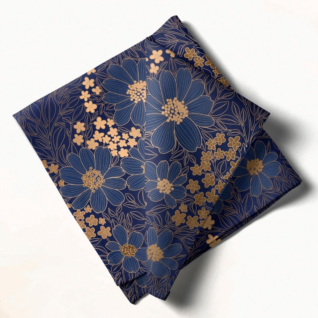 Navy Blue Daisy: Napkins 18" X 18" - Pack Of 20
