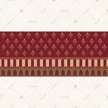 Royal Burgundy Border Pattern Wide Backdrop