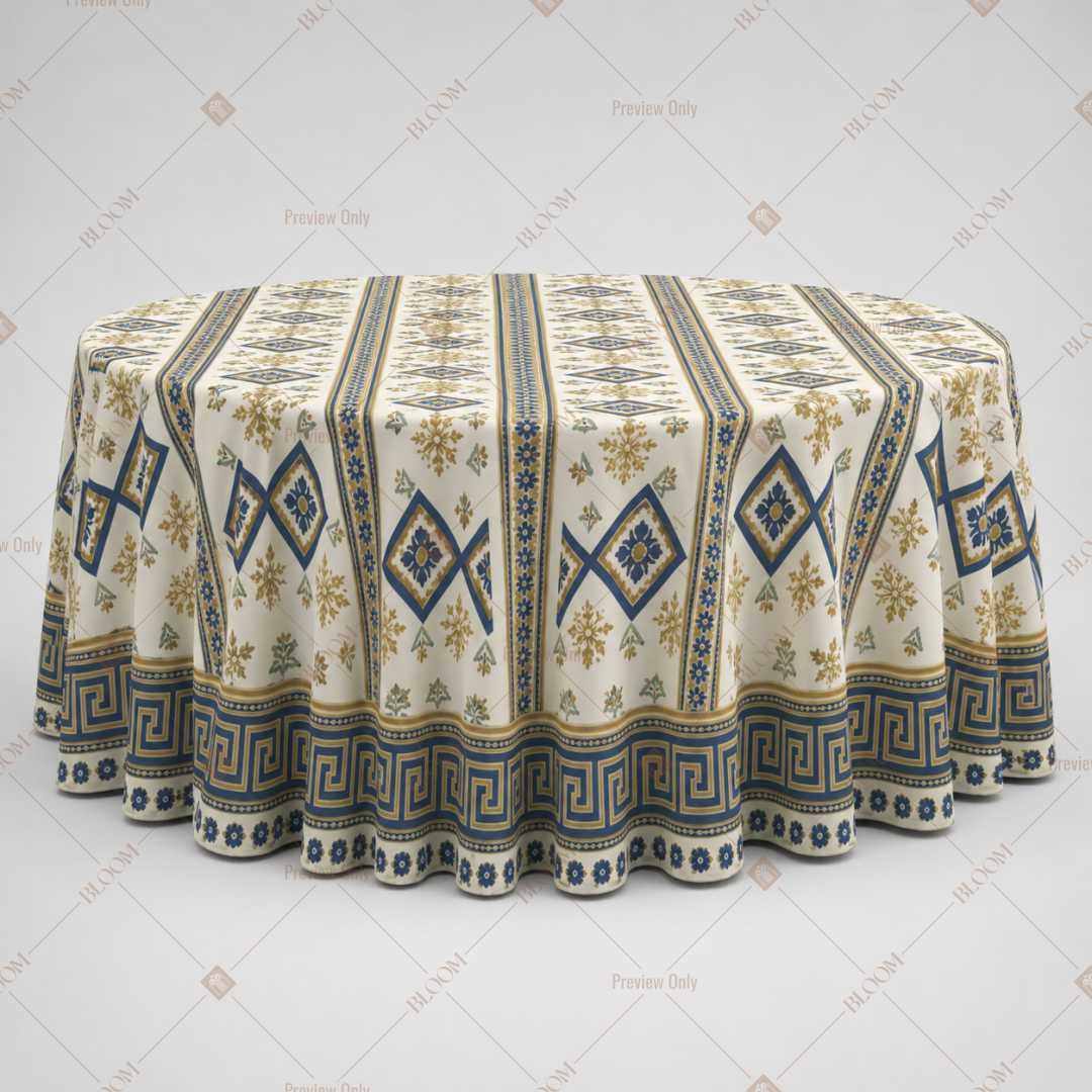 Ivory Geometric Border Table Cover Pack Of 6