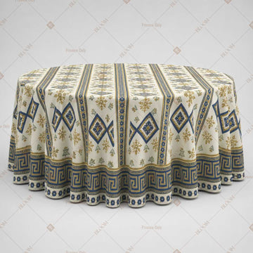 Ivory Geometric Border Table Cover Pack Of 6