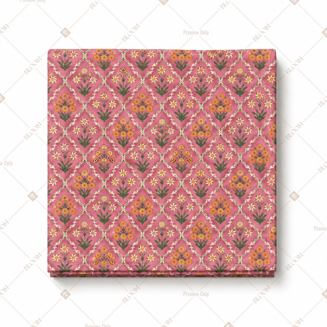 Pink Geometric Floral Pattern Design