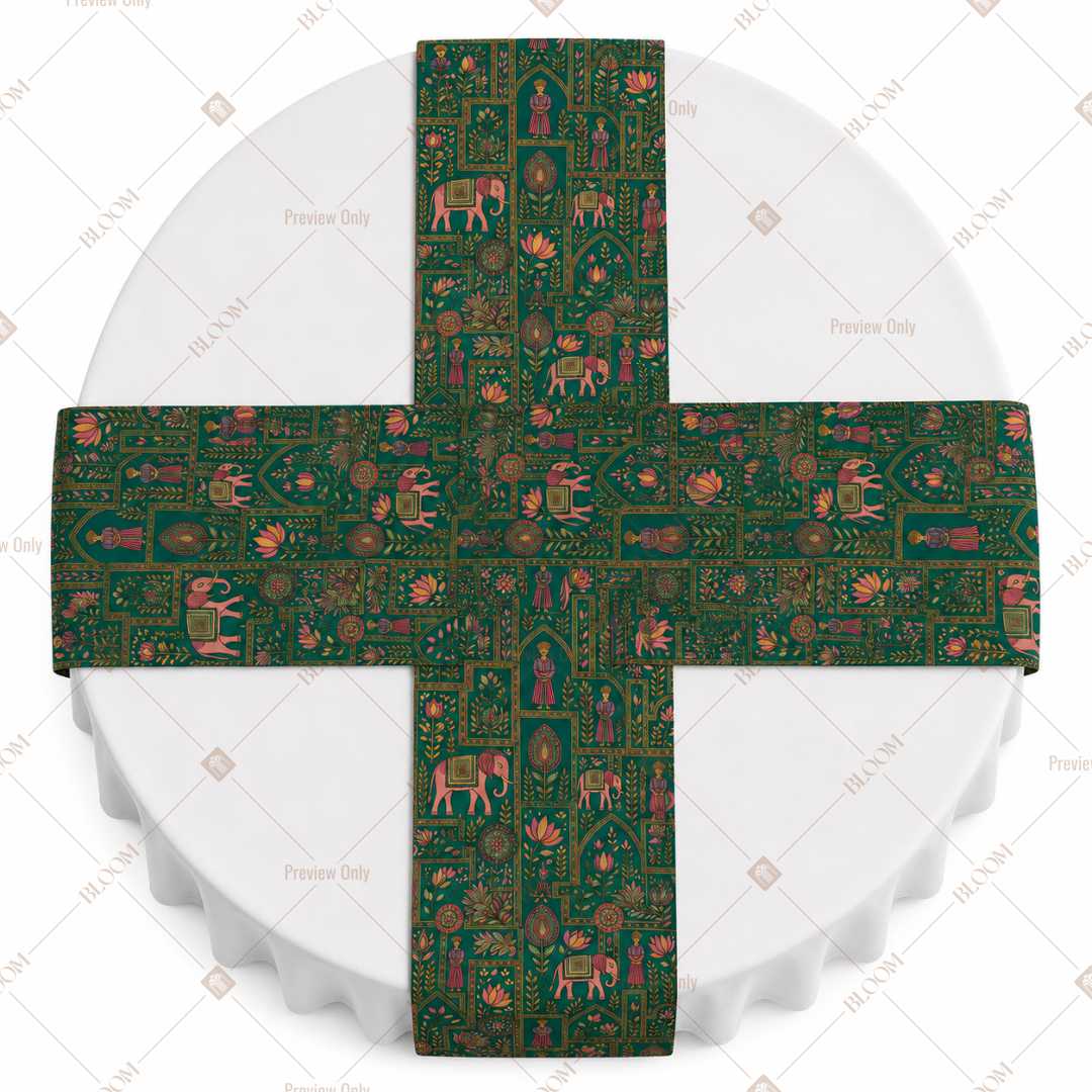 Emerald Floral Vine Table Runner Pack Of 12