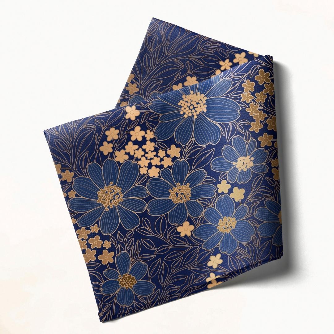 Navy Blue Daisy: Napkins 18" X 18" - Pack Of 20