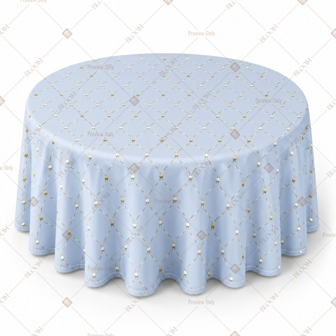 Baby Blue Solid Table Cover Pack Of 6