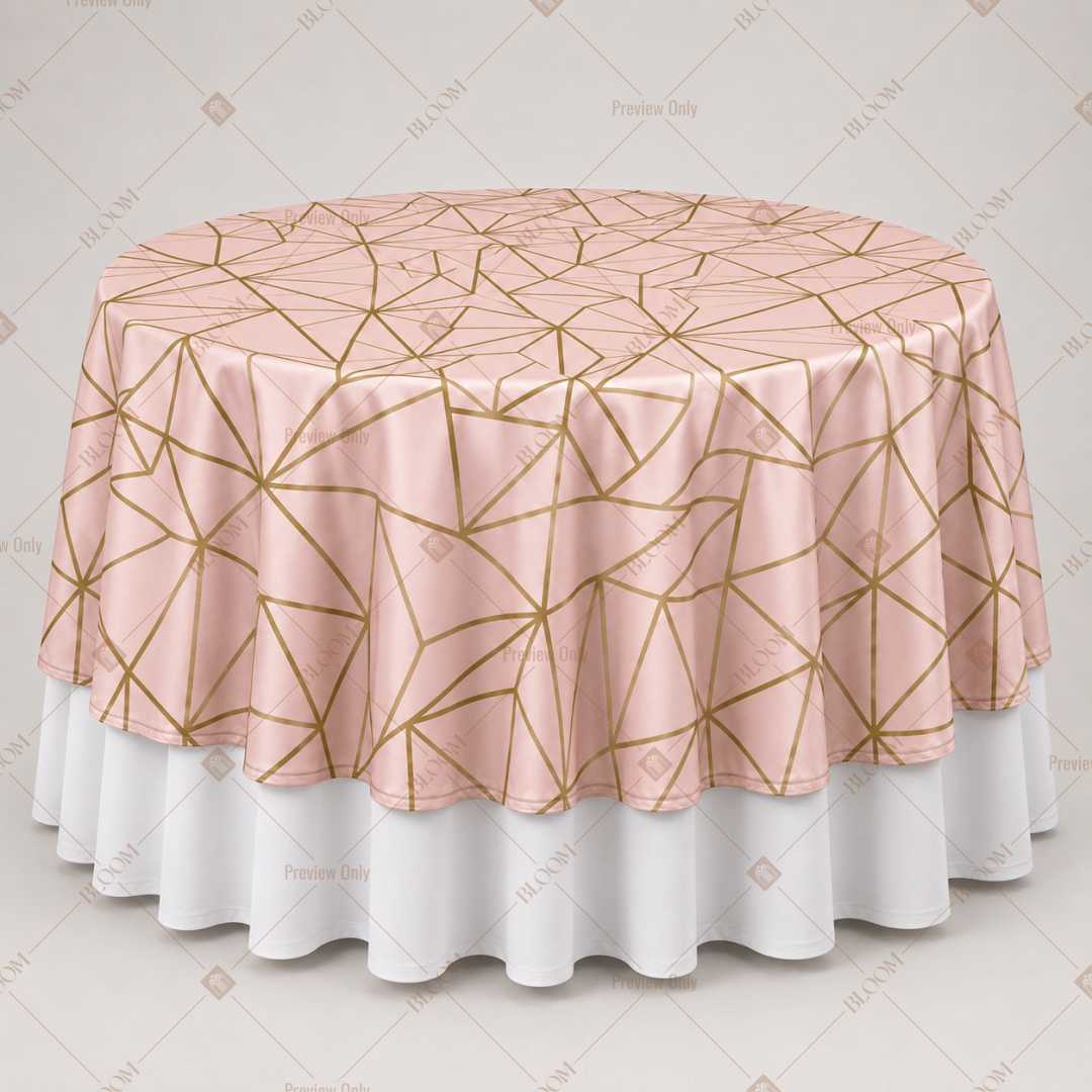 Rose Gold Geometric Table Overlay Pack of 6