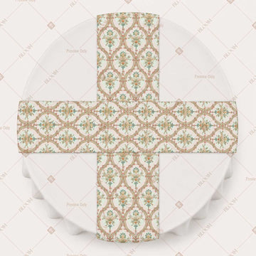 Beige Diamond Trellis Table Runner Pack Of 12