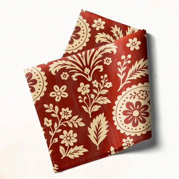 Crimson Damask Delight: Napkins 18" X 18" - Pack Of 20