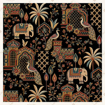 Royal Heritage Folk Pattern Square Backdrop
