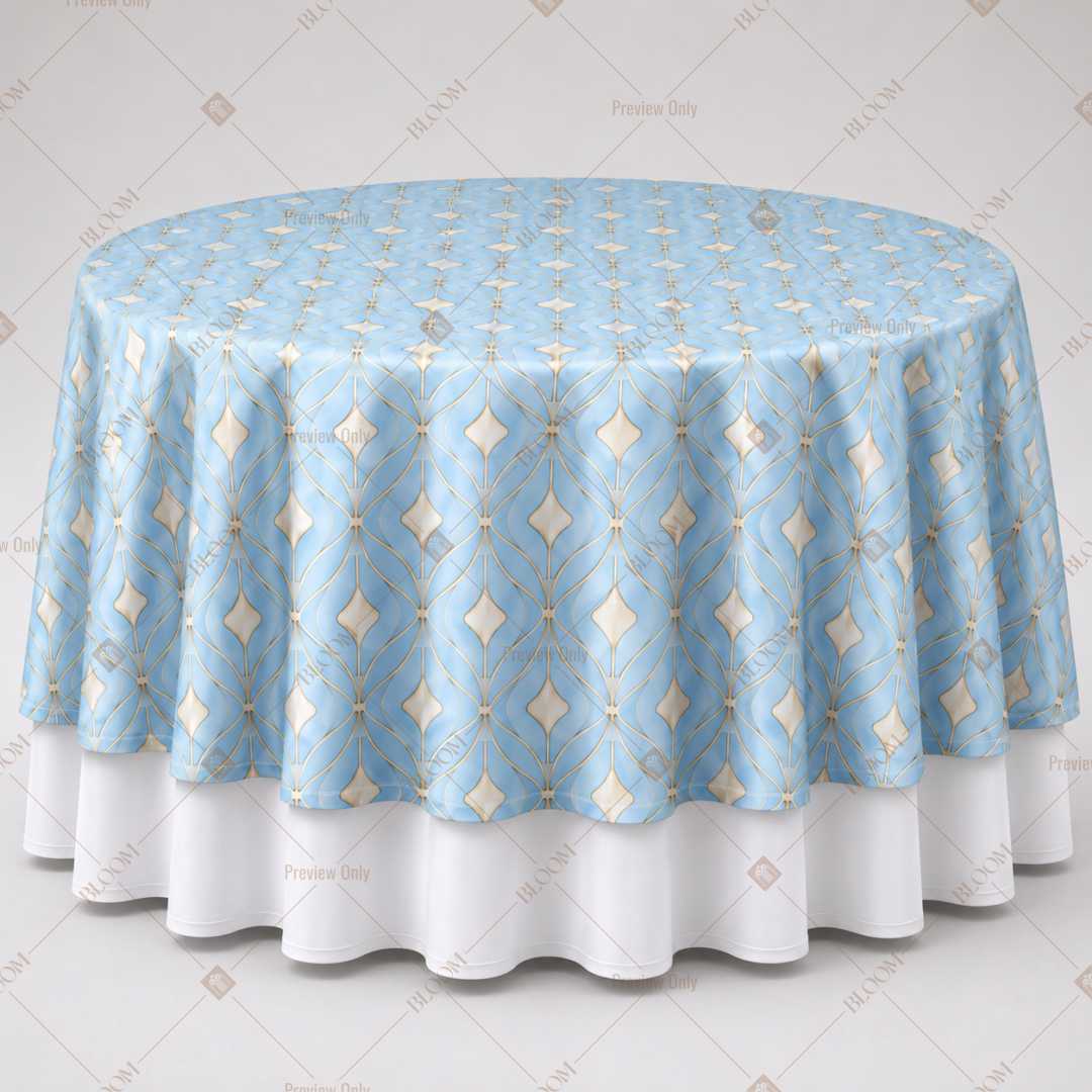 Sky Blue Star Pattern Table Overlay Pack of 6