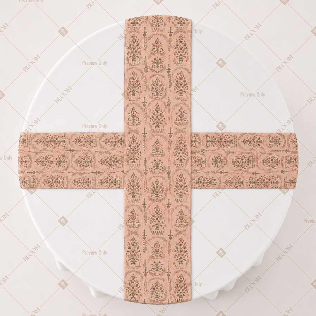 Peach Floral Trellis Table Runner Pack Of 12