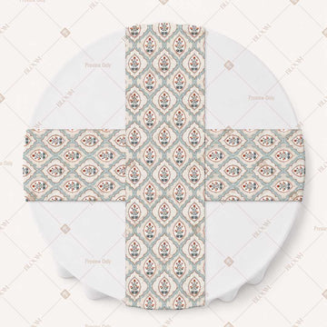 Aqua Geometric Trellis Table Runner Pack Of 12