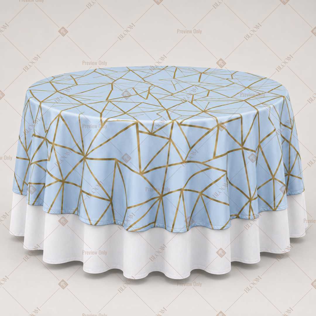 Blue Gold Geometric Table Overlay Pack of 6