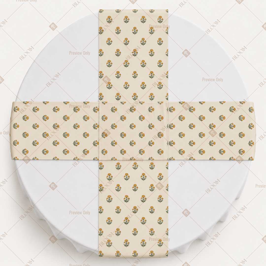 Mustard Diamond Trellis Table Runner Pack Of 12