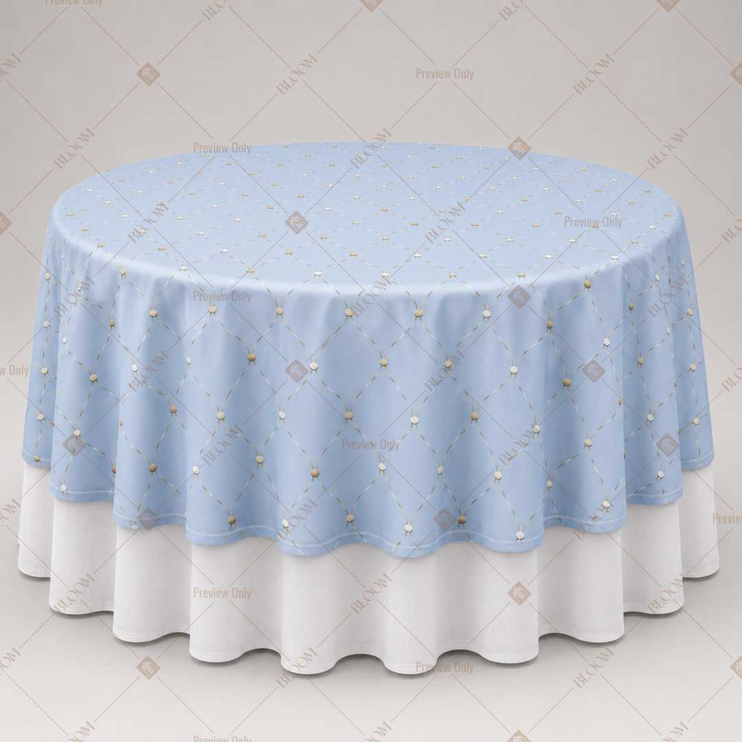 Powder Blue Luxe Dot Table Overlay Pack of 6