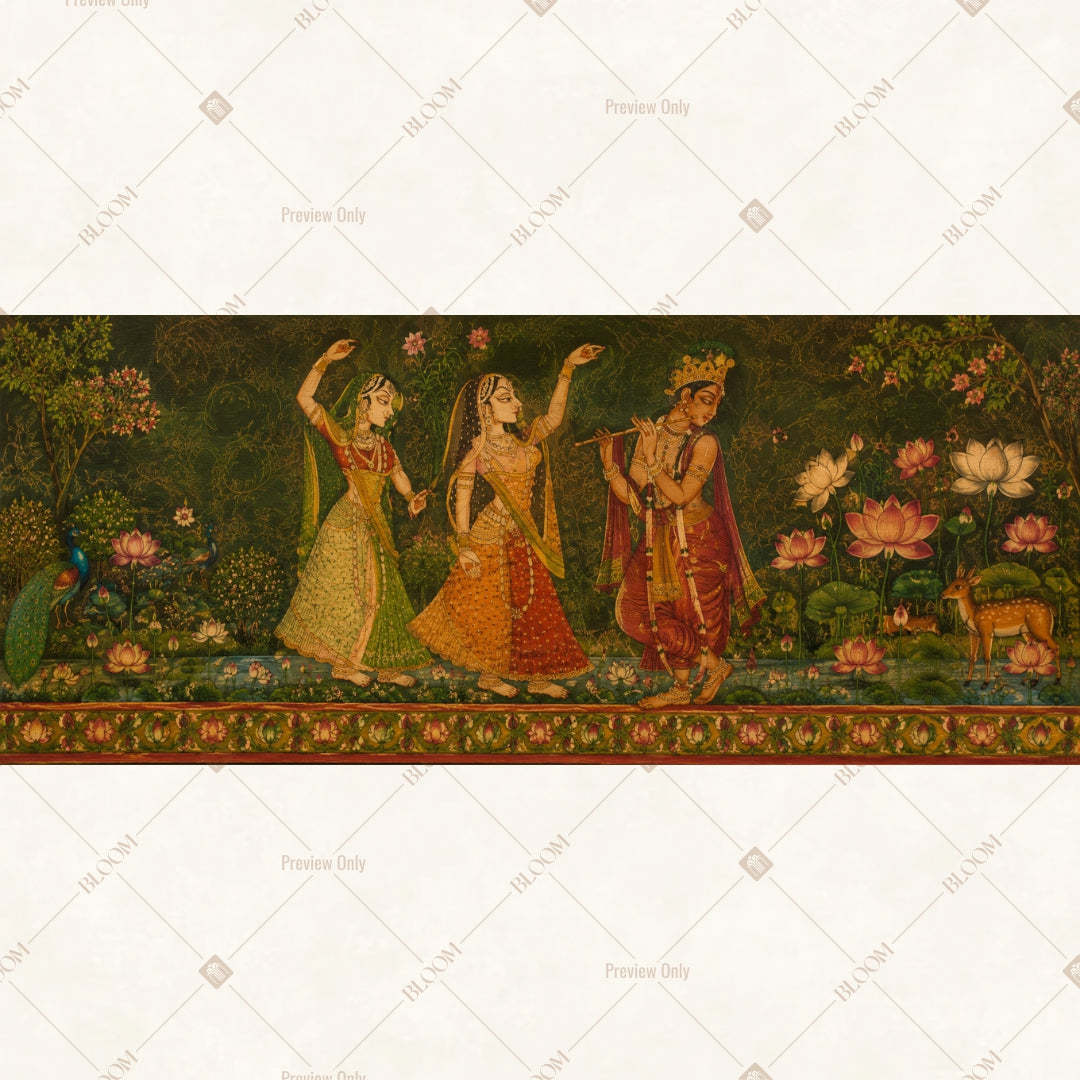 Royal Folk Dance Celebration Border Wide Backdrop
