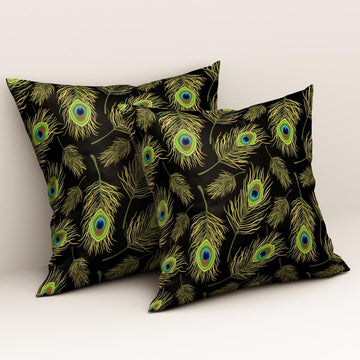 Peacock Elegance: Cushion Cover - Pack of 12
