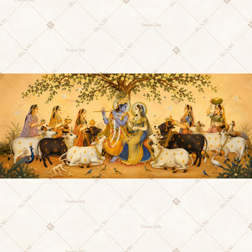 Krishna Ras Leela Border Wide Backdrop