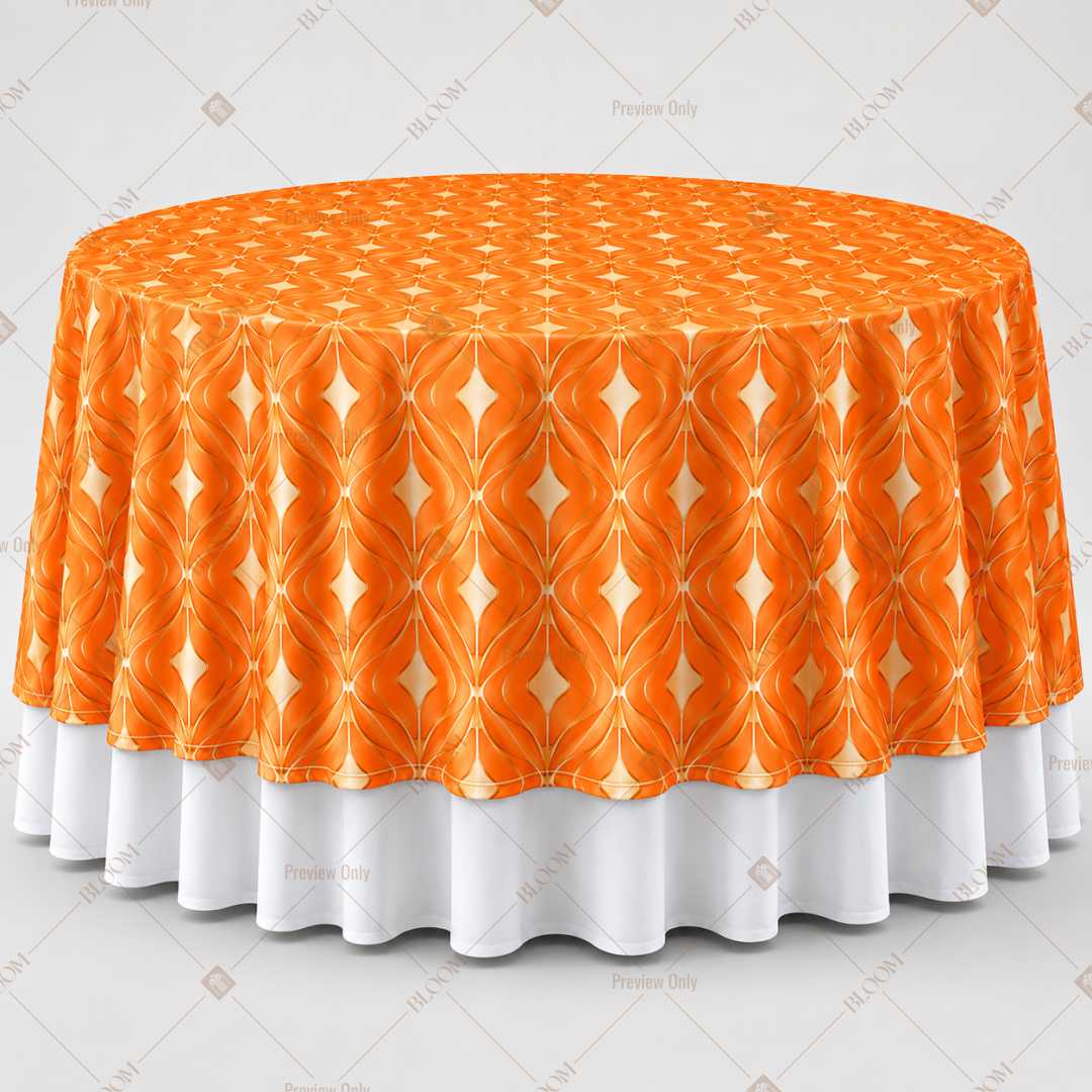 Orange Gold Celebration Table Overlay Pack of 6