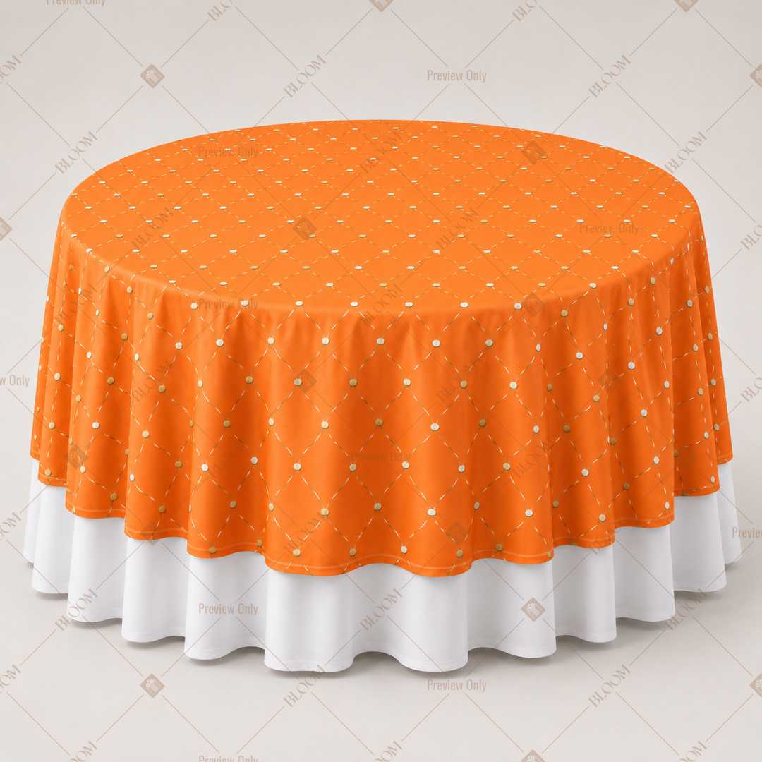 Orange Polka Dot Party Table Overlay Pack of 6